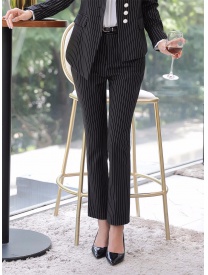 女式三?？蹢l紋西裝配套西褲 黑色