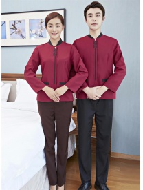 保潔服小領 紅色